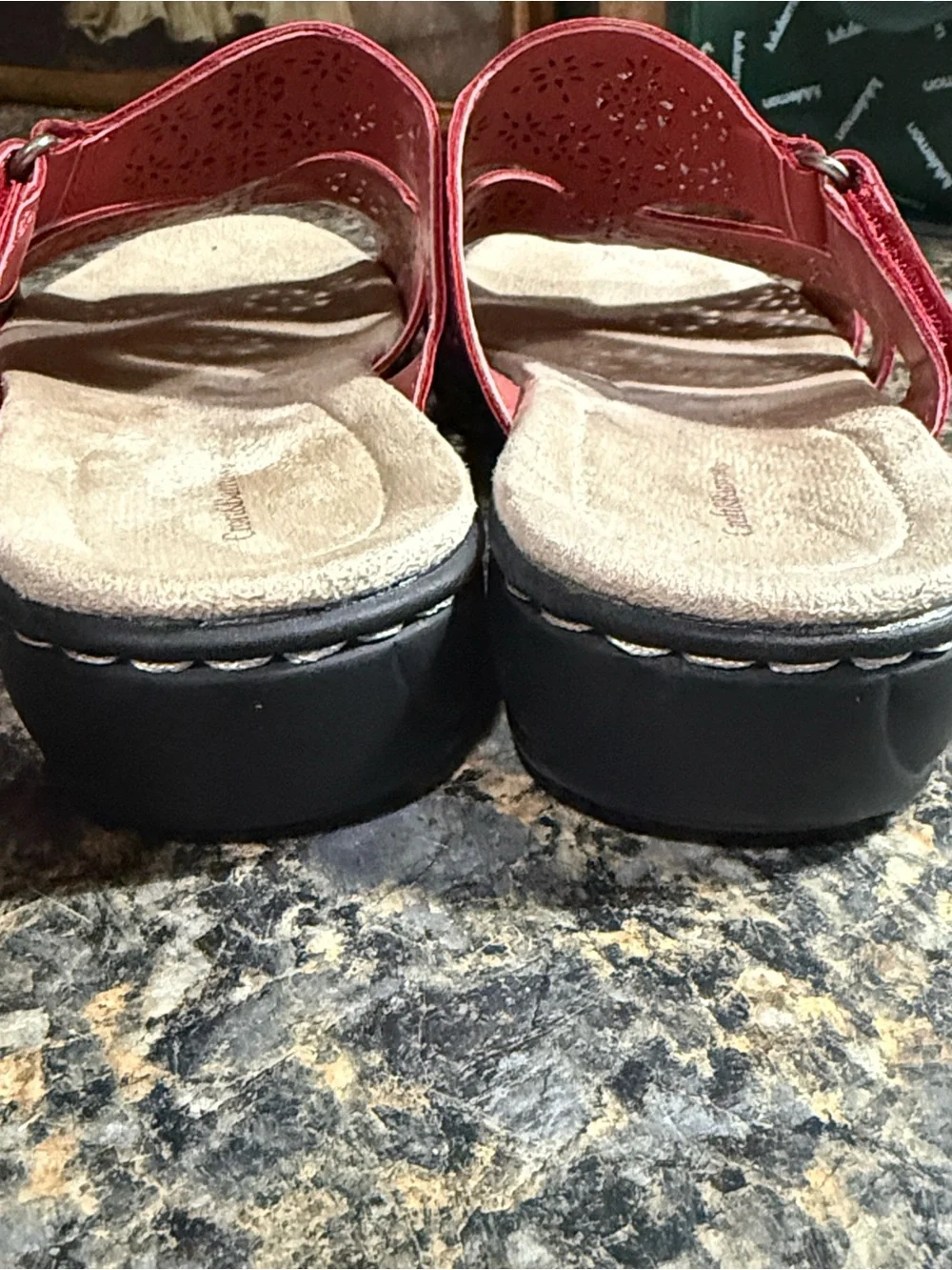 croft & barrow Red Perforated sandals for Women